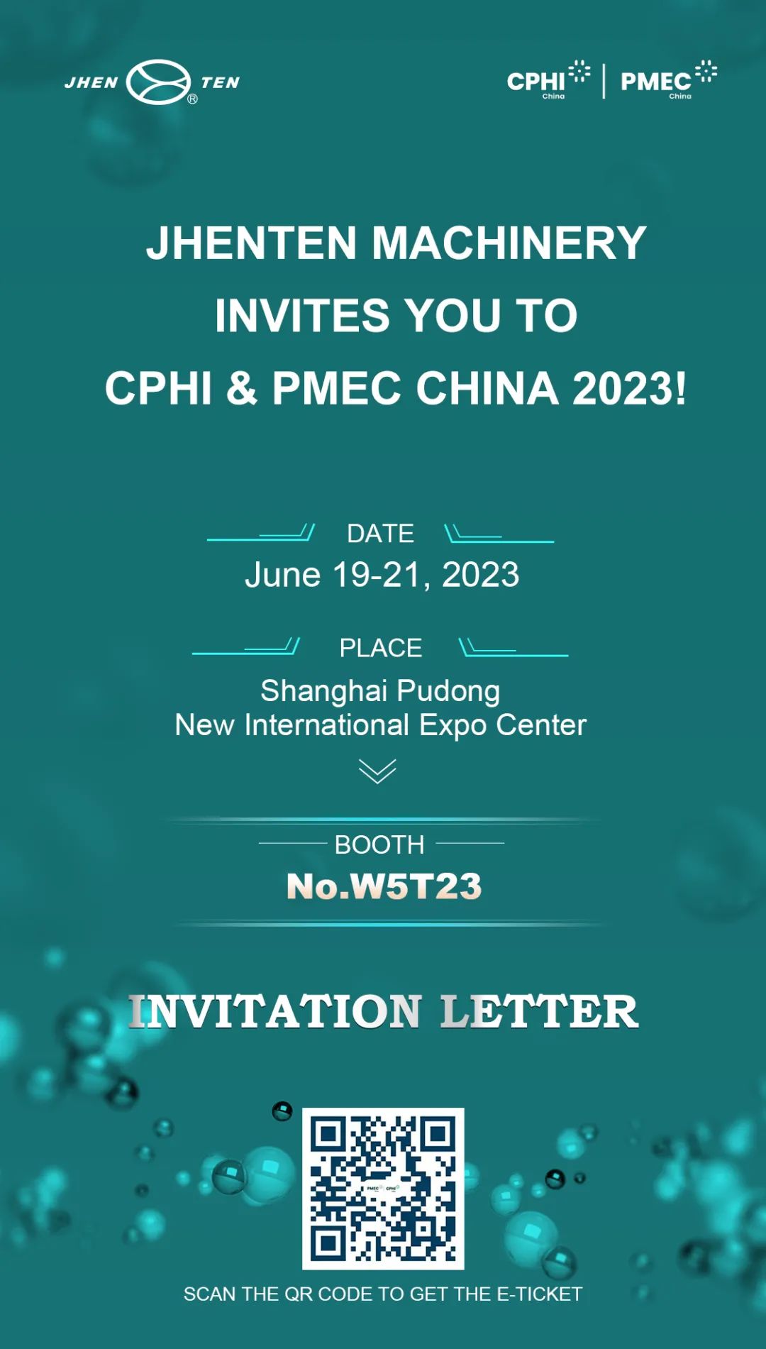 Jhenten Machinery  invites you to CPHI & PMEC China 2023！(圖1)